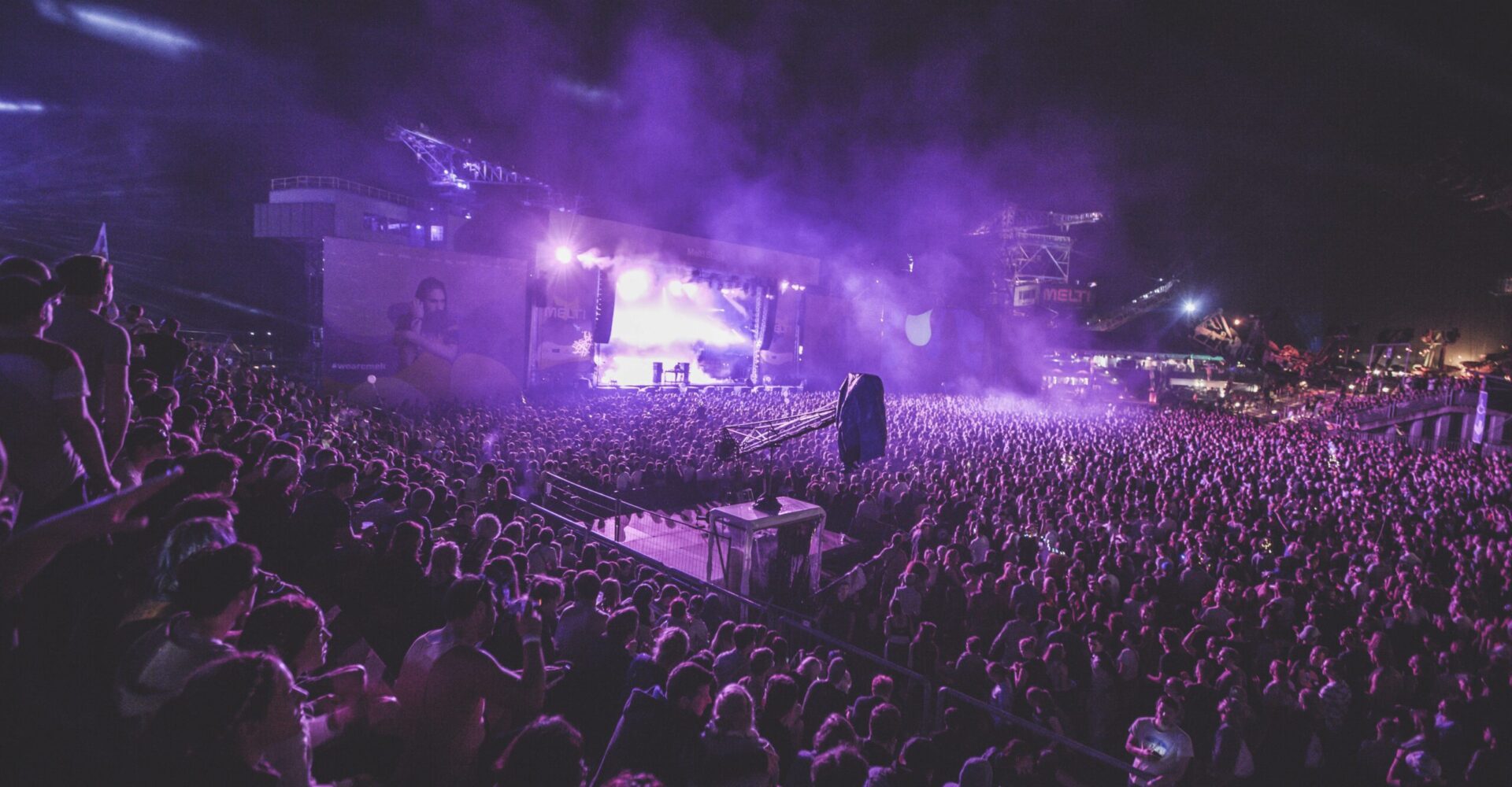 concert crown with cast with purple light